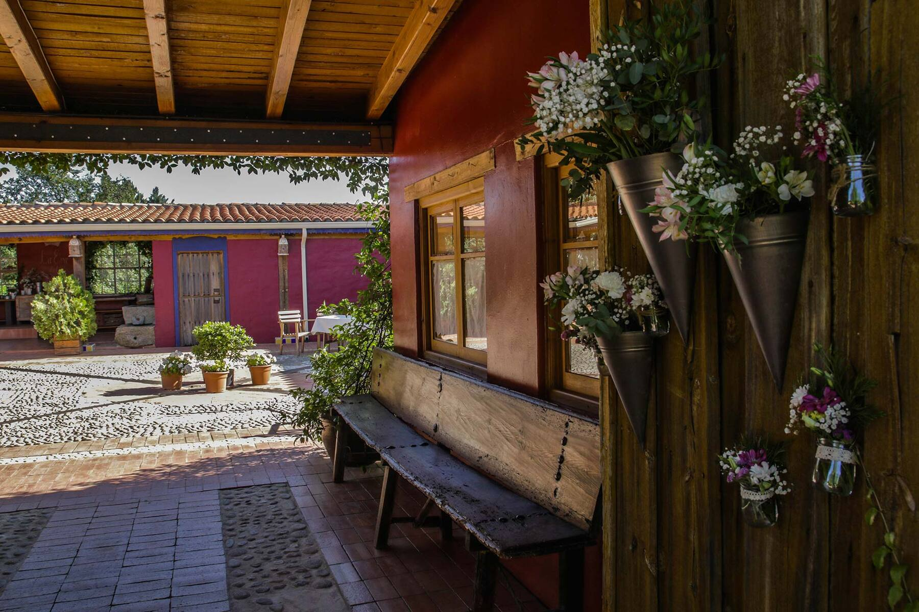 Flores en la entrada